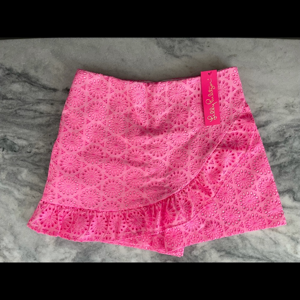 NWT Lilly Pulitzer Prosecco Pink Faye Skort sz 4